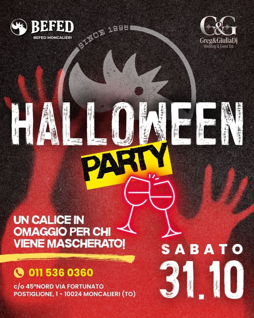 Halloween Party a Moncalieri da BEFED con DJ set